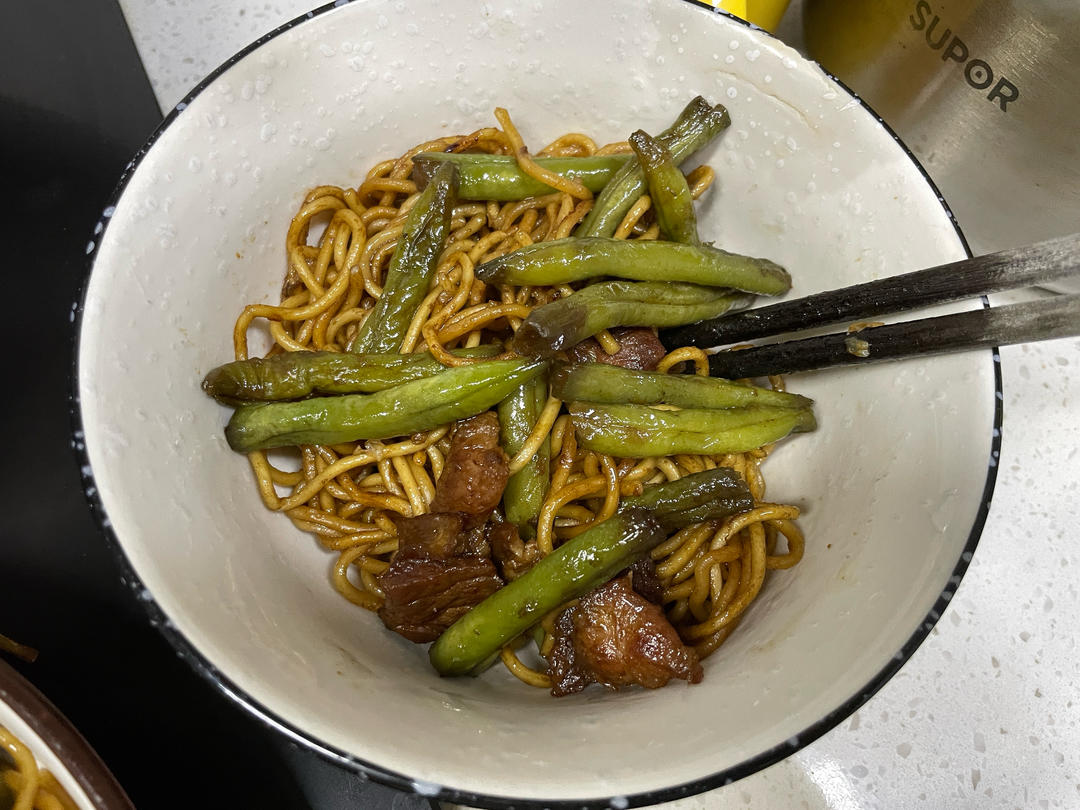 地道老北京扁豆焖面 豆角焖面 太好吃小心吃撑哦