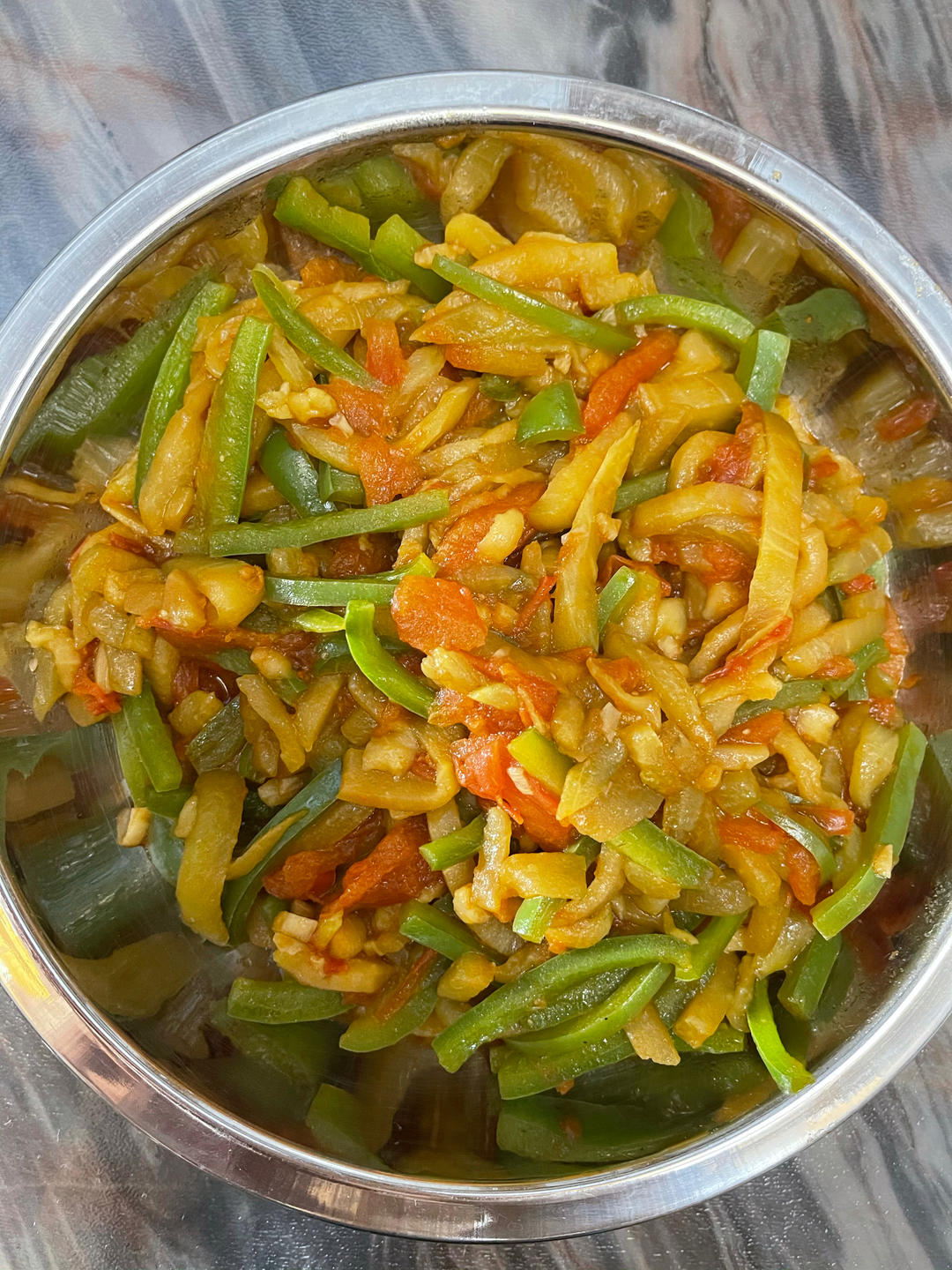 茄子炒青椒西红柿