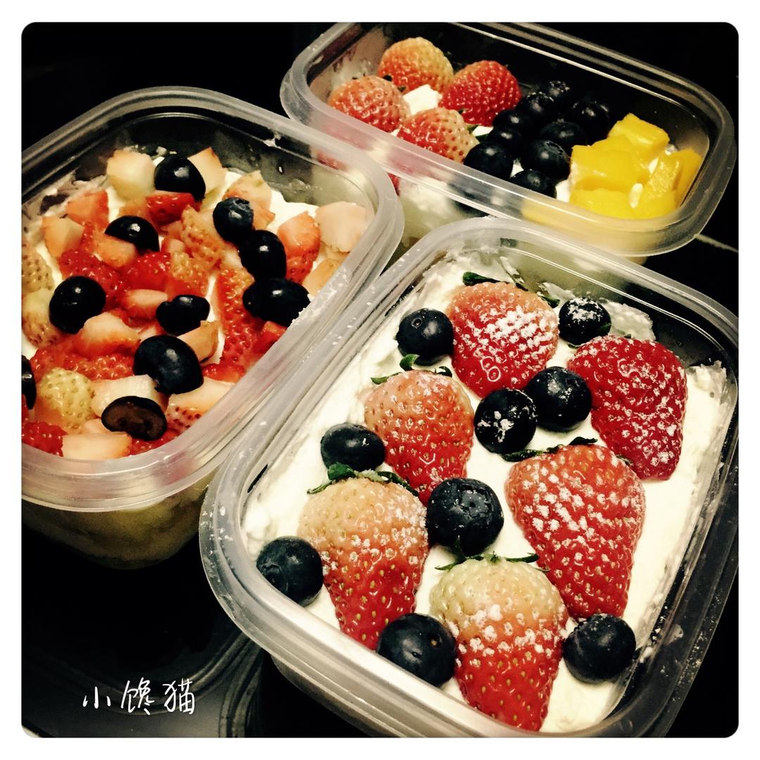 简单快手的便当饭盒水果盒子蛋糕