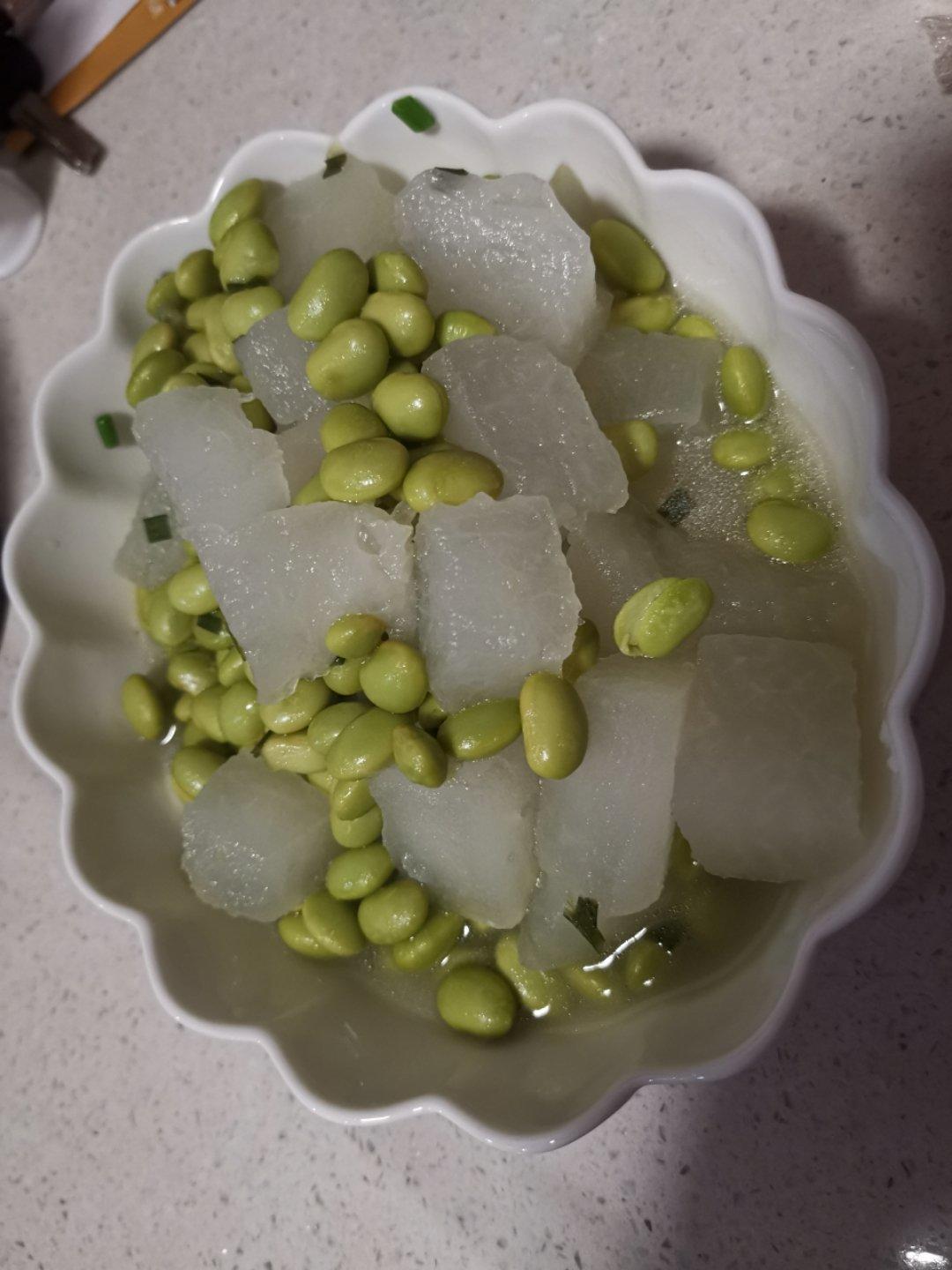 冬瓜炒毛豆肉