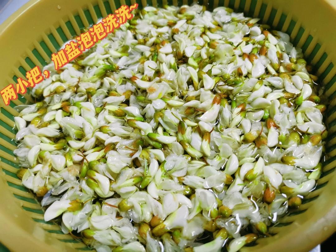 美味树上菜，槐花炒鸡蛋。附两种槐花保存方法。