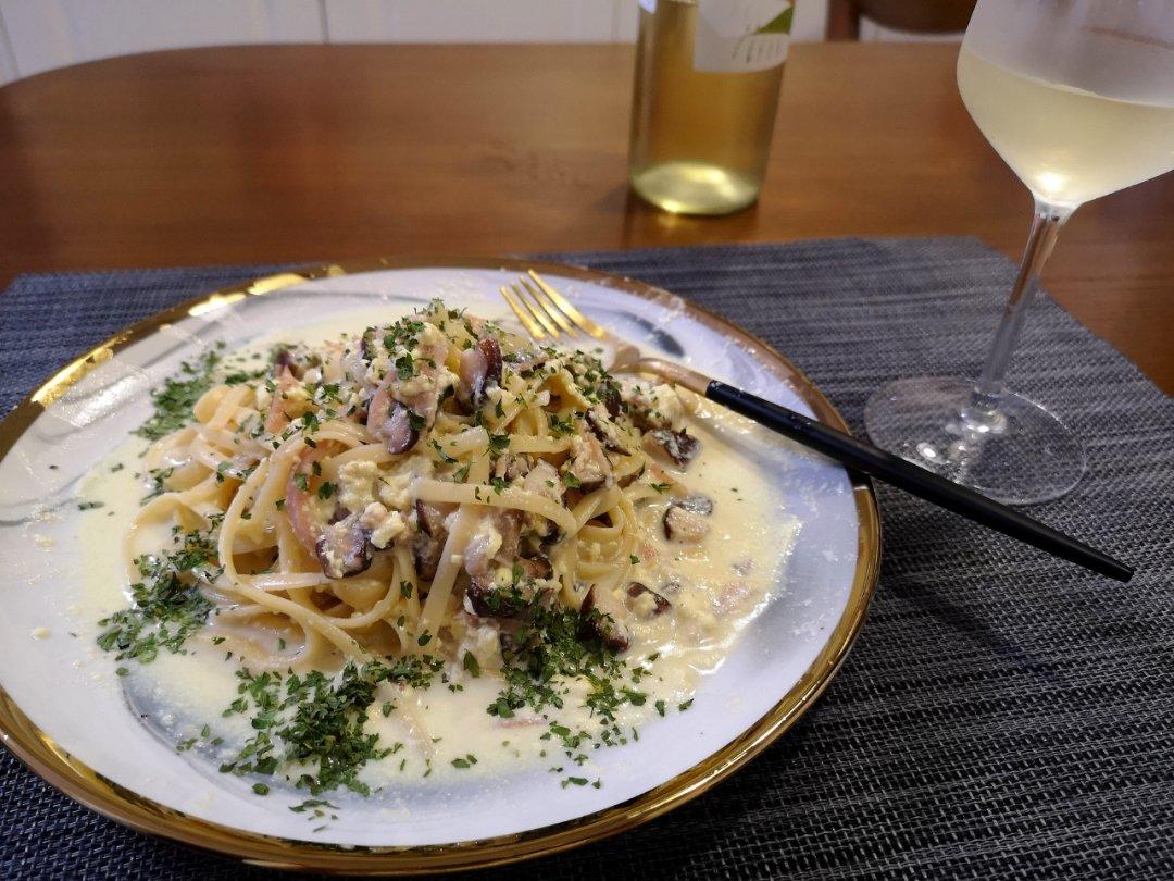 奶油蘑菇培根意面Carbonara