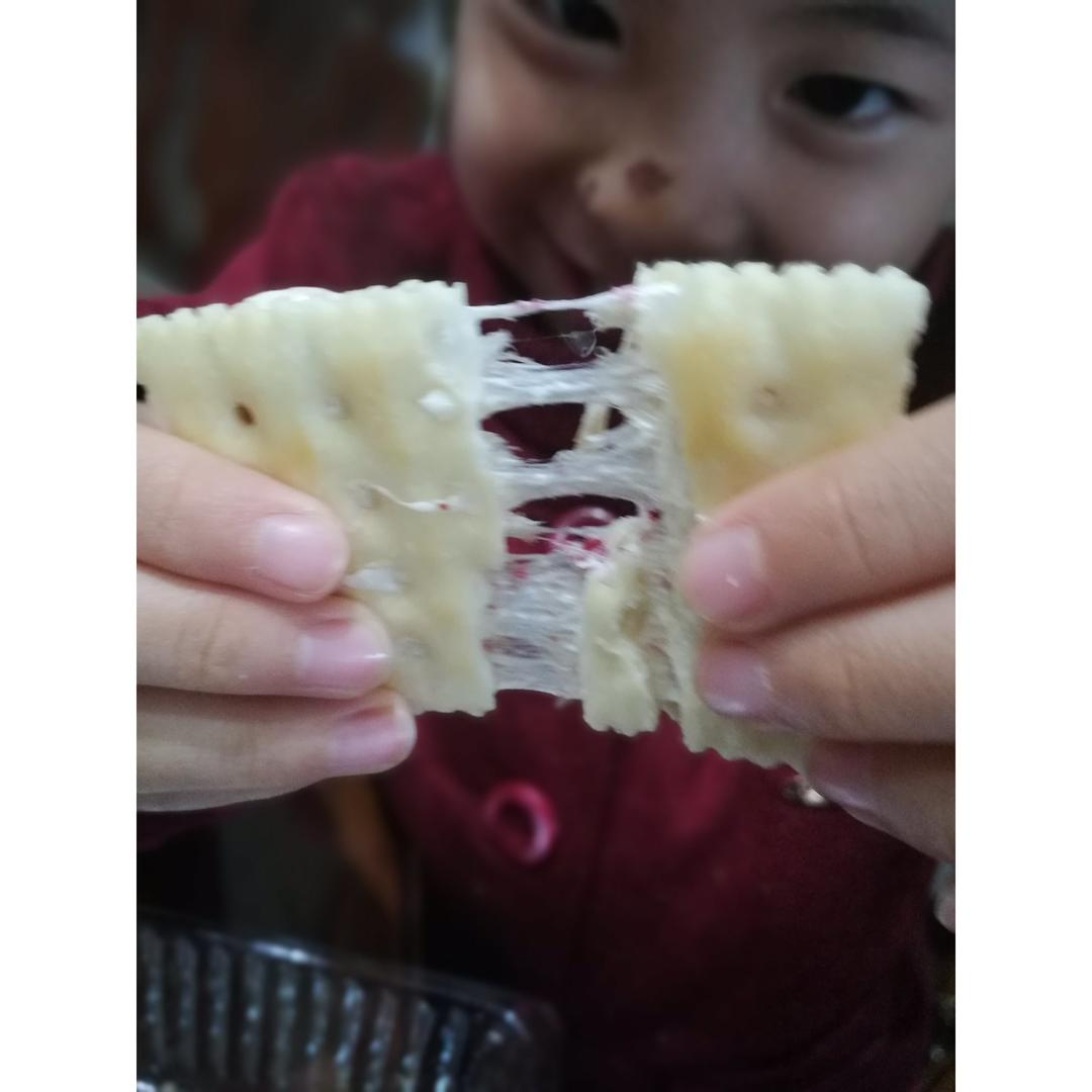 冬天也能拉丝的【蔓越莓牛轧糖饼干】快手棉花糖版