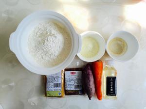 紫薯胡萝卜花样馒头的做法 步骤1
