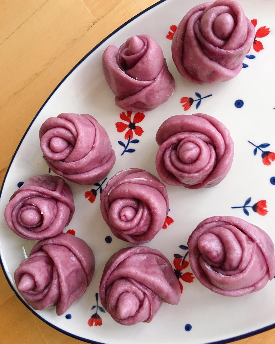 紫薯玫瑰馒头