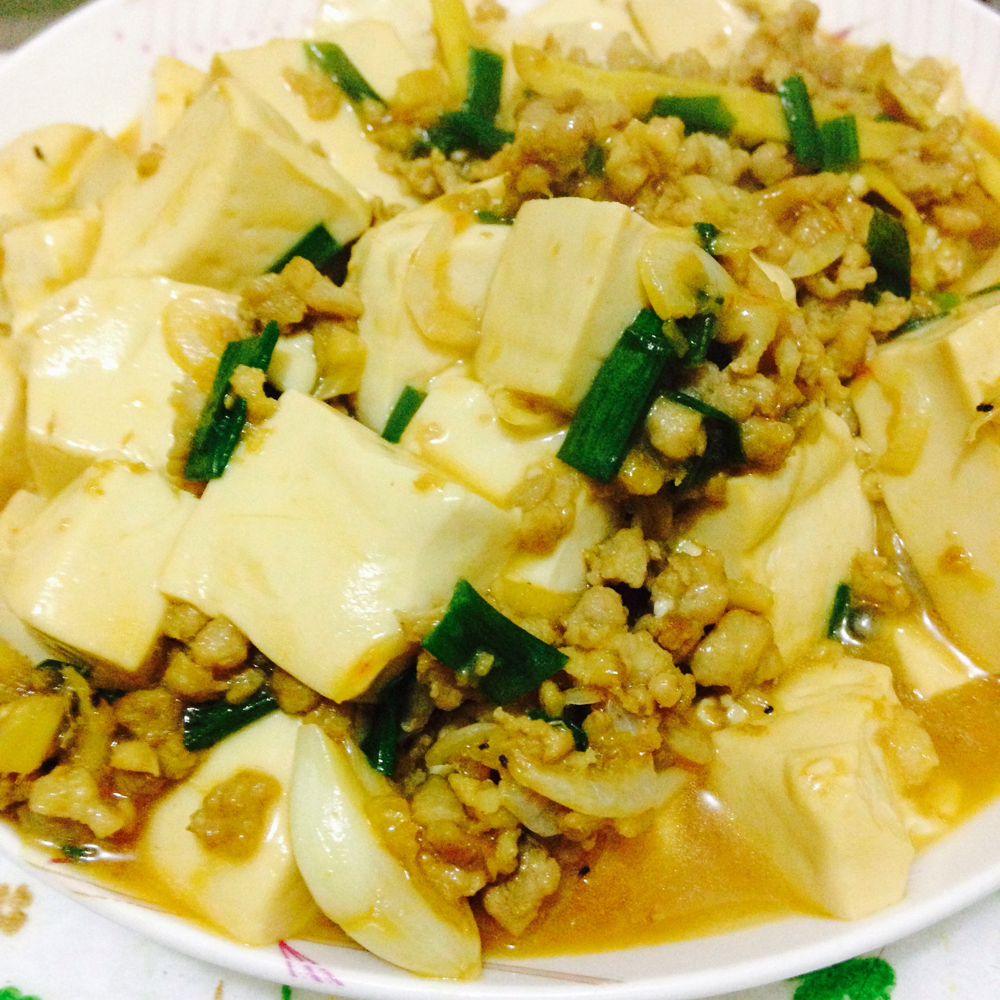 家常菜 虾皮肉末焖豆腐 奶糖水果糖棒棒糖做的虾皮肉末焖豆腐