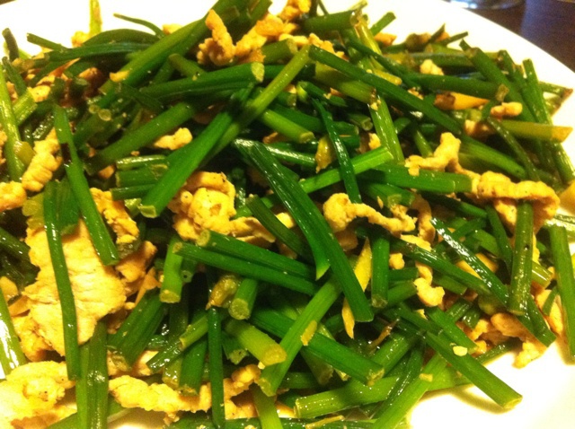 肉丝炒韭苔