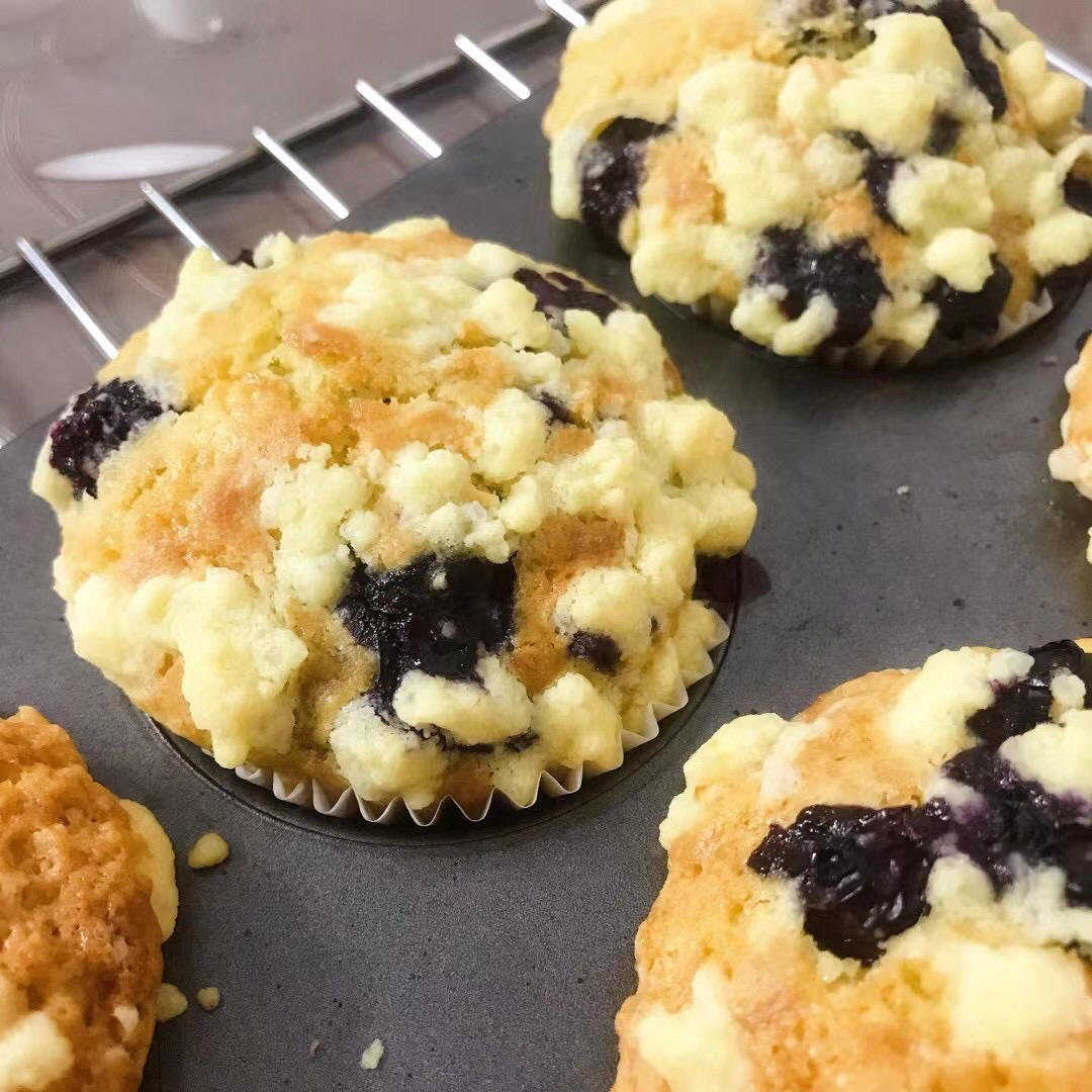 星爸爸同款，免打发，零失败，酥粒蓝莓麦芬蛋糕