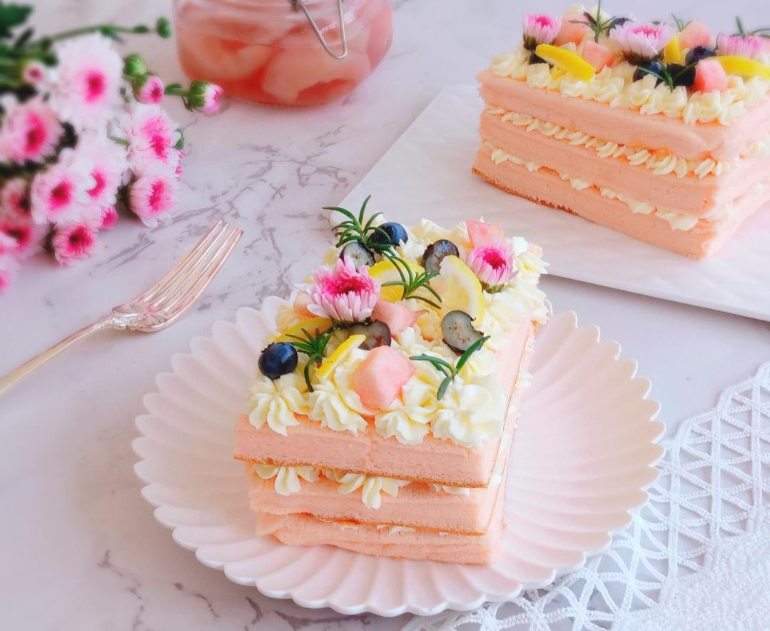 蜜桃奶油蛋糕的做法