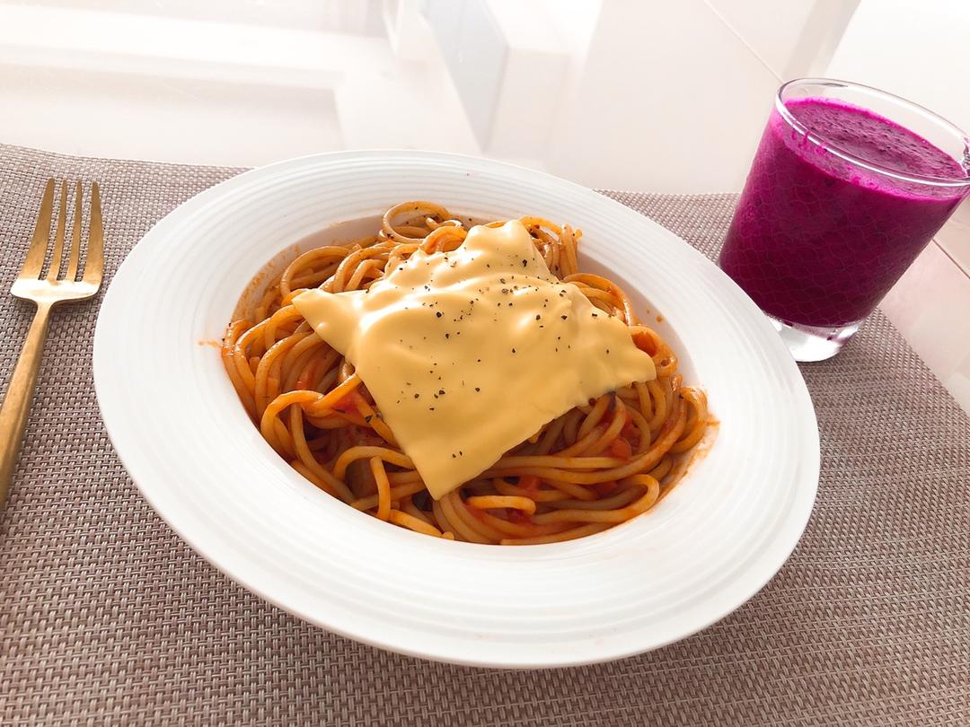 （完胜必胜客的）番茄肉酱意大利面～