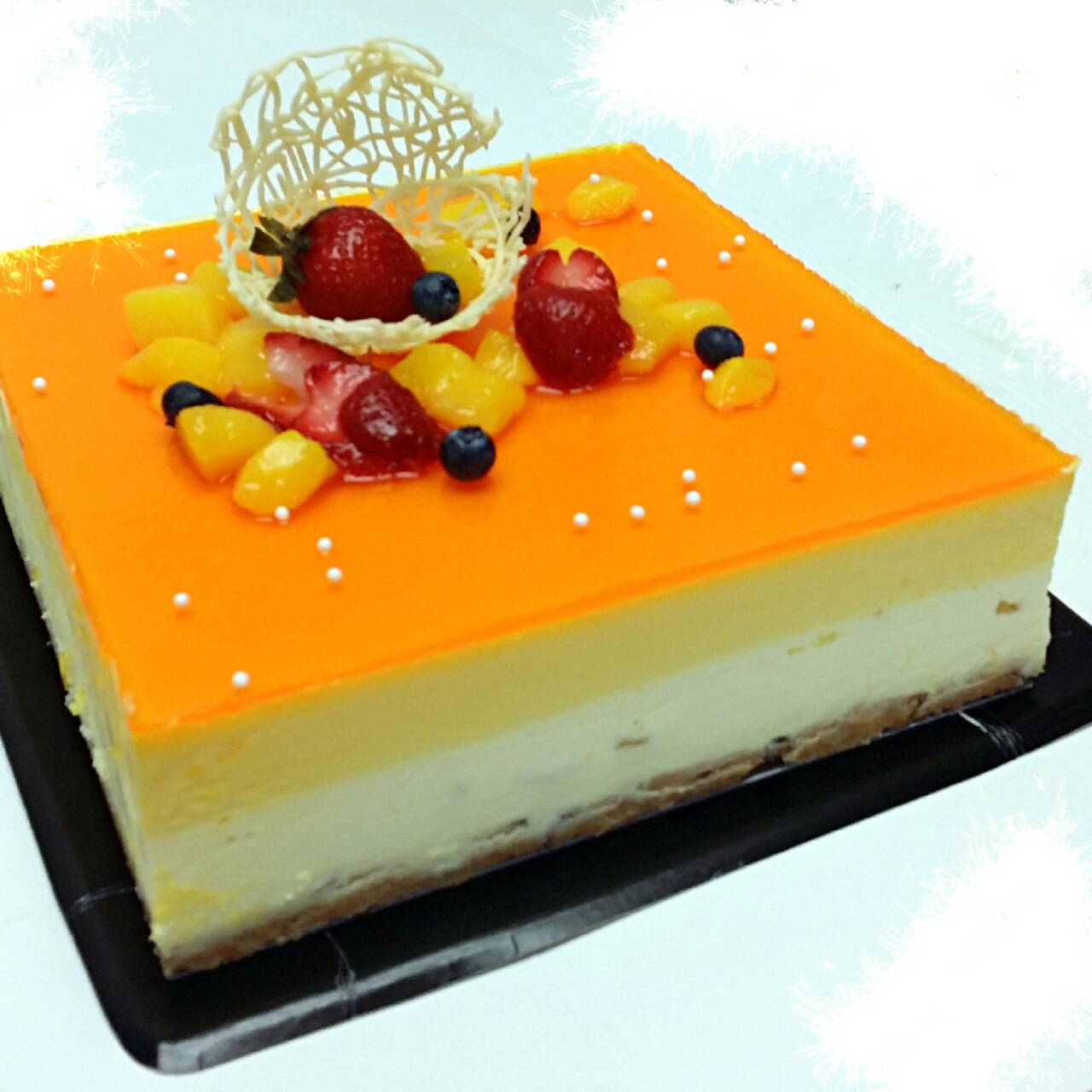 料超足的芒果慕斯蛋糕