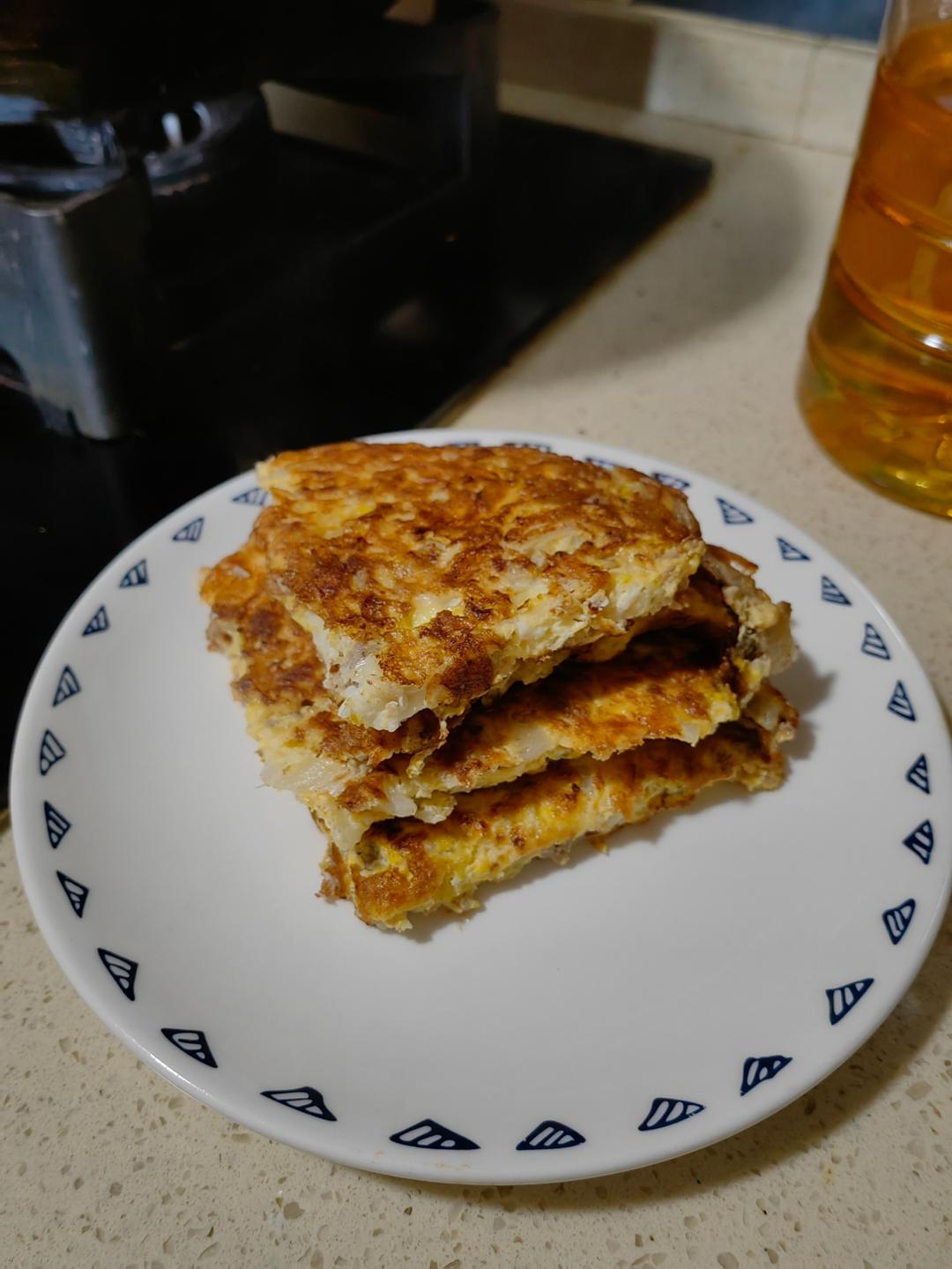 超级下饭  大白菜煎鸡蛋饼