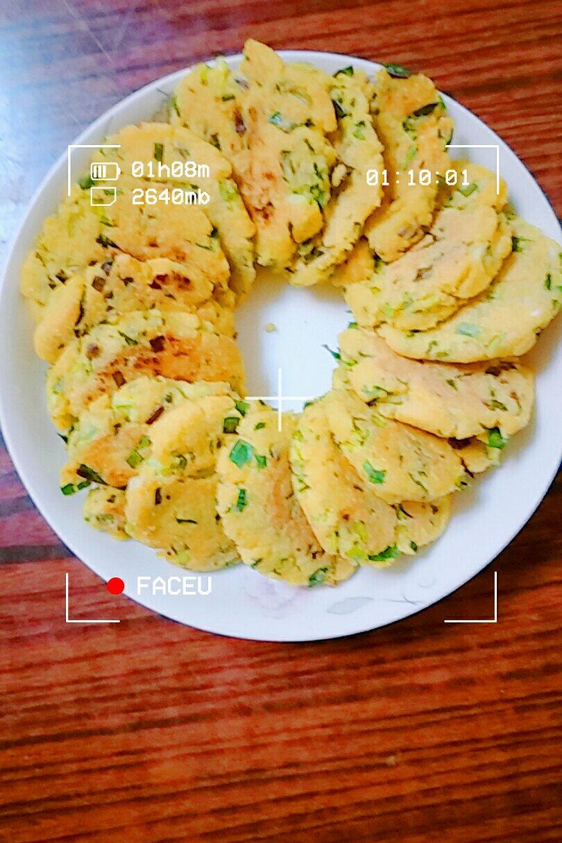 韭菜豆渣饼