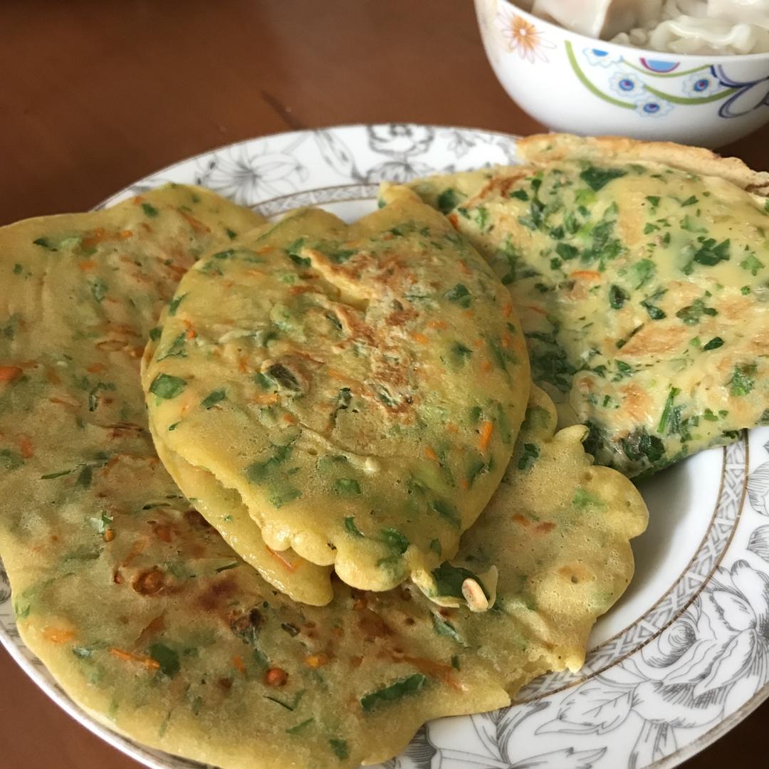 芹菜叶鸡蛋饼
