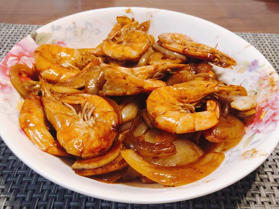 洋葱油焖虾