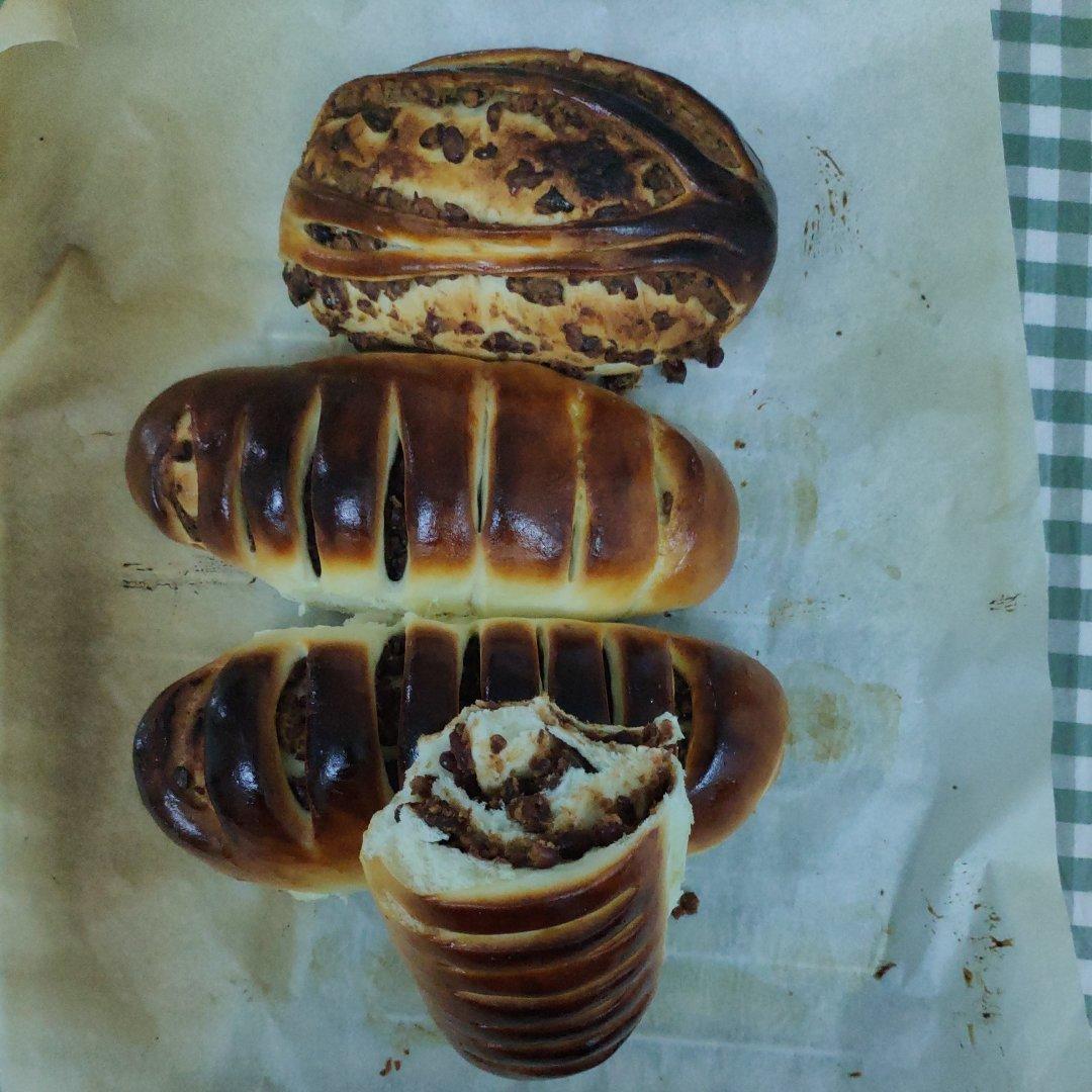 一次性发酵辫子红豆面包