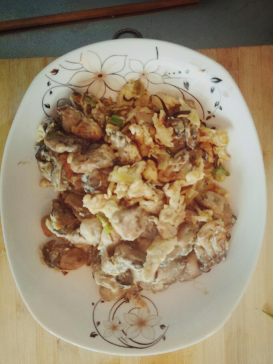 葱花海蛎炒鸡蛋