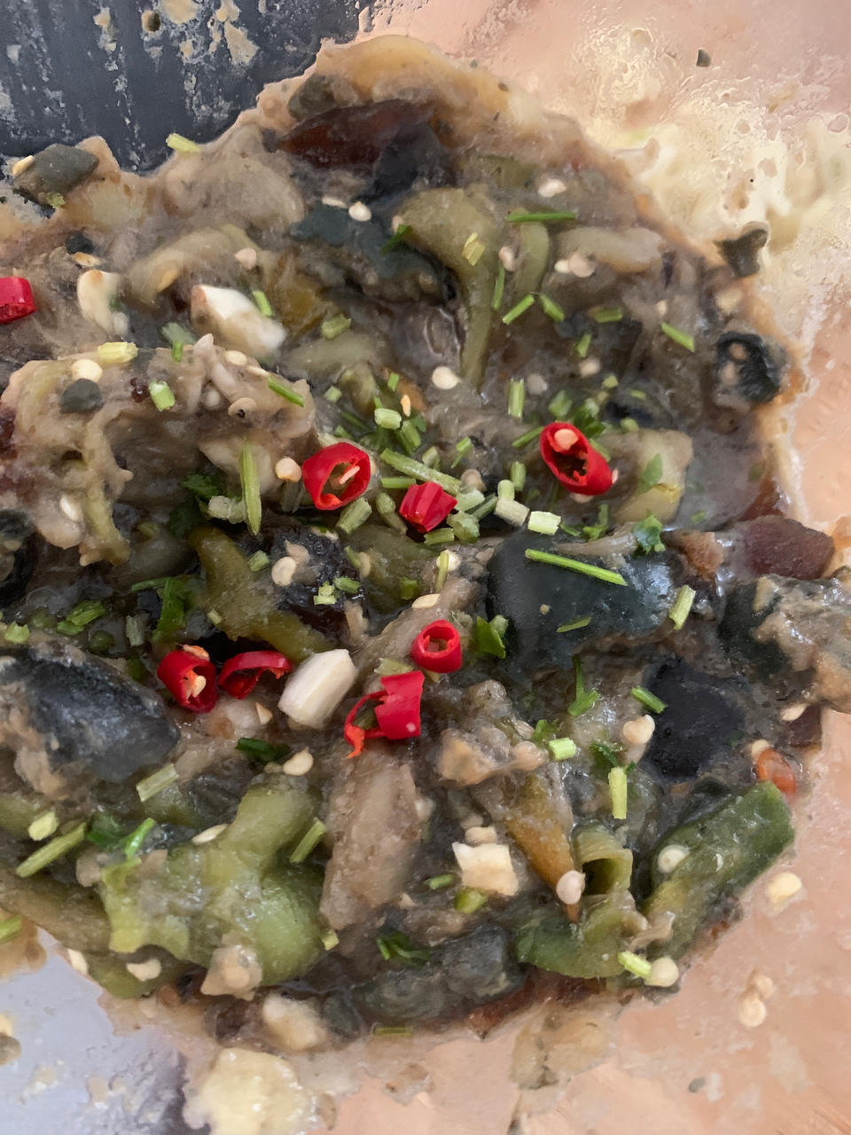 擂椒茄子皮蛋/烧椒皮蛋/皮蛋捣辣椒