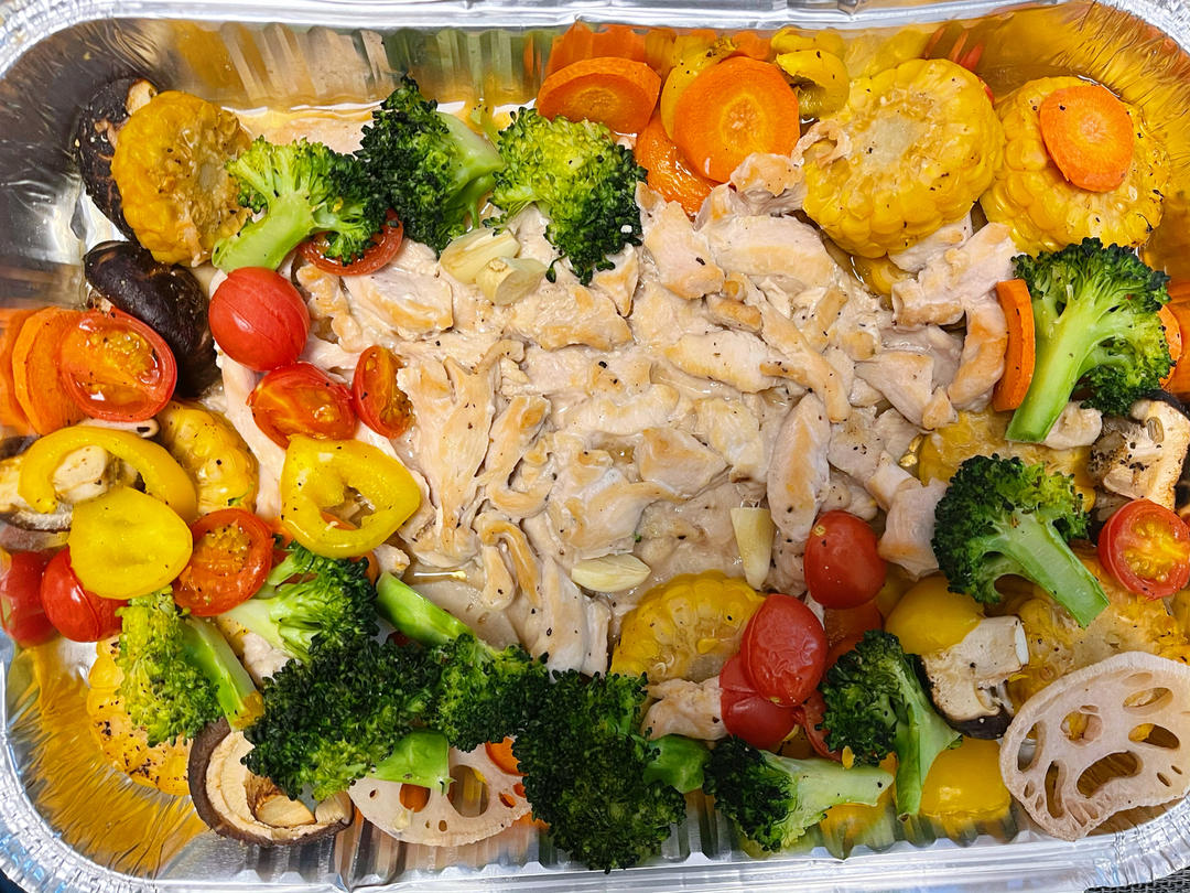 低脂饱腹餐‼️鸡胸肉烤时蔬🔥好吃不怕胖