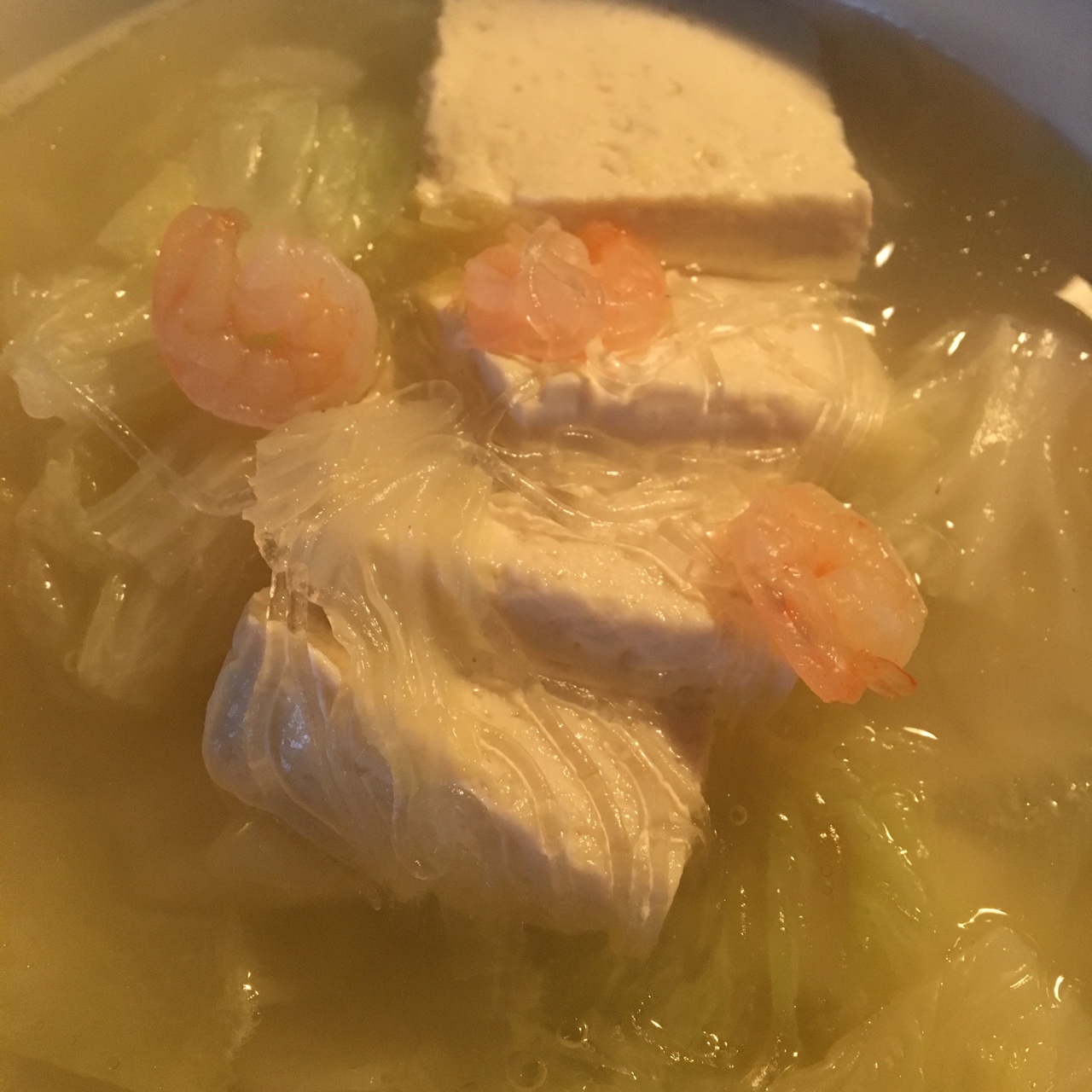 粉丝白菜虾仁汤