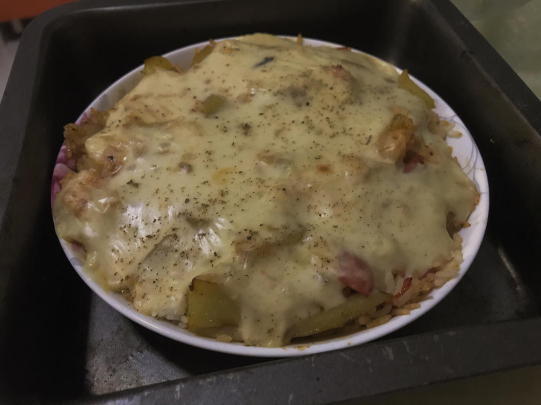 白酱鸡肉焗饭