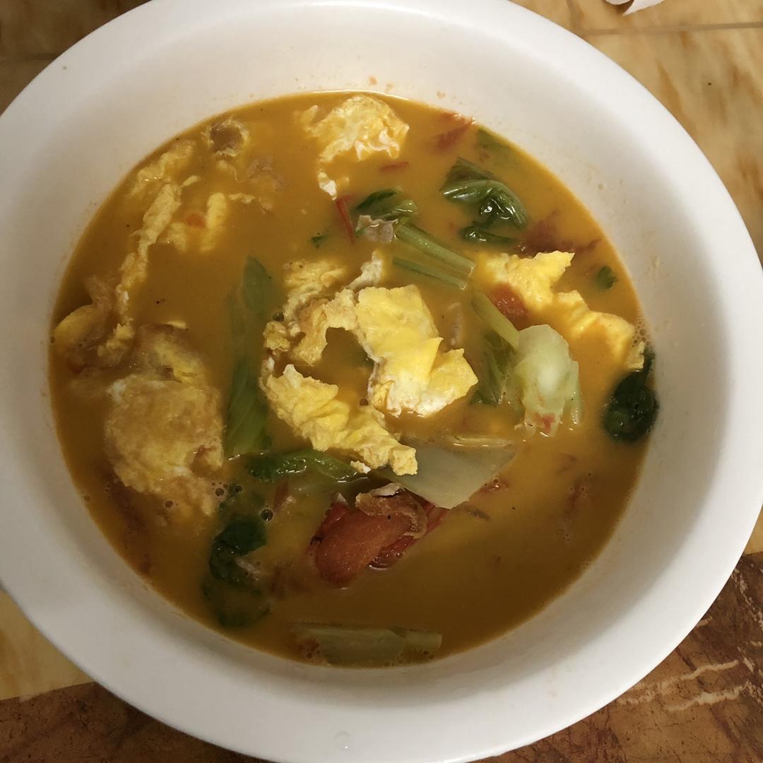 简单又美味的西红柿鸡蛋青菜汤