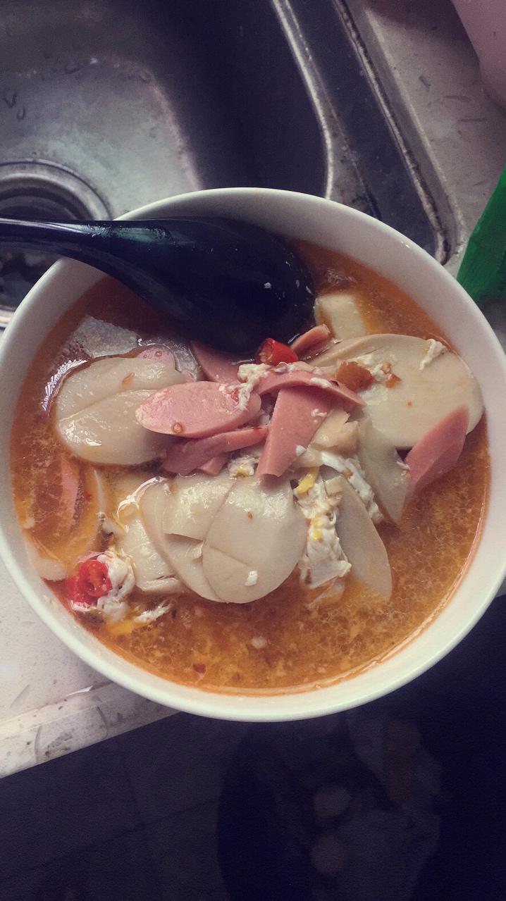 杏鲍菇火腿鸡蛋汤的做法