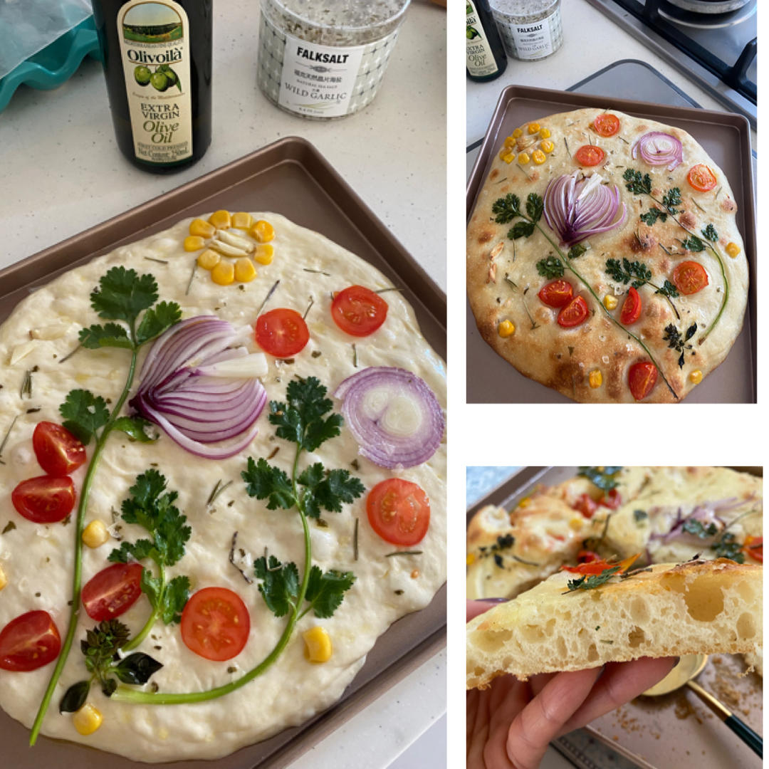 油画一般的意大利Focaccia佛卡夏面包