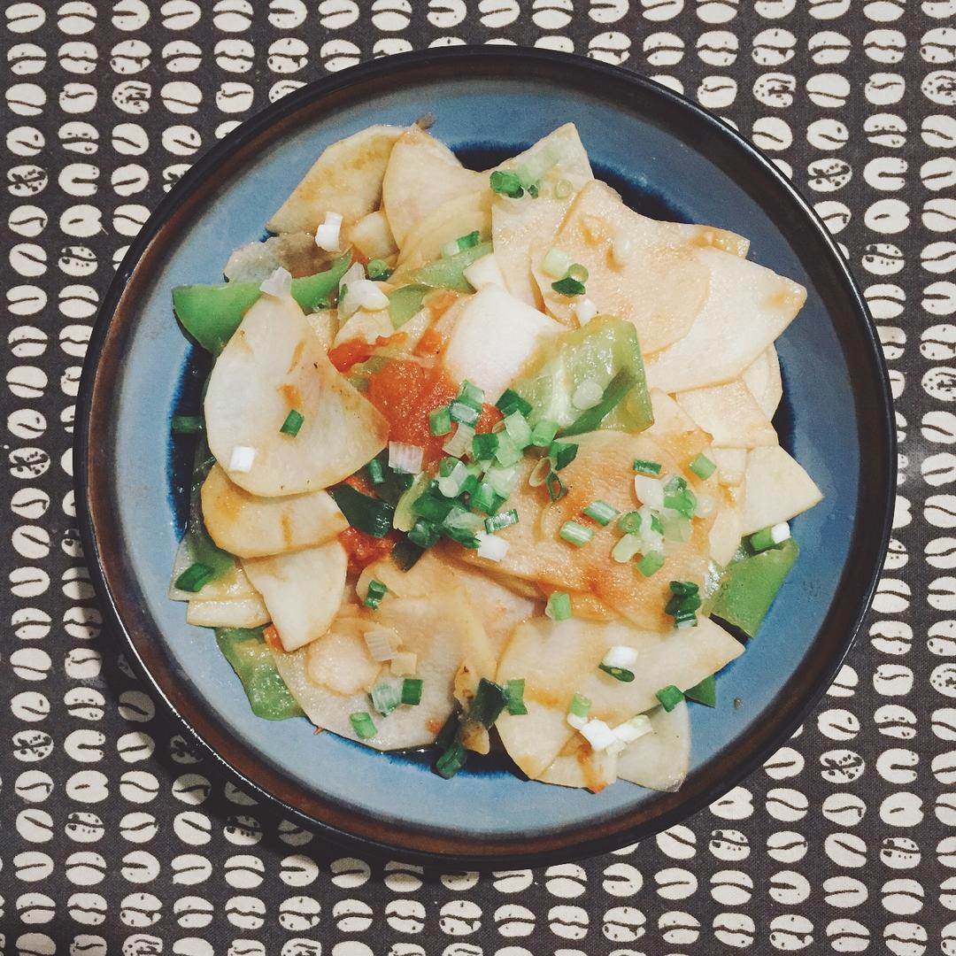 青椒番茄土豆片