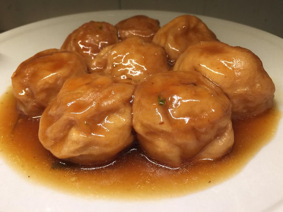 红烧油面筋塞肉