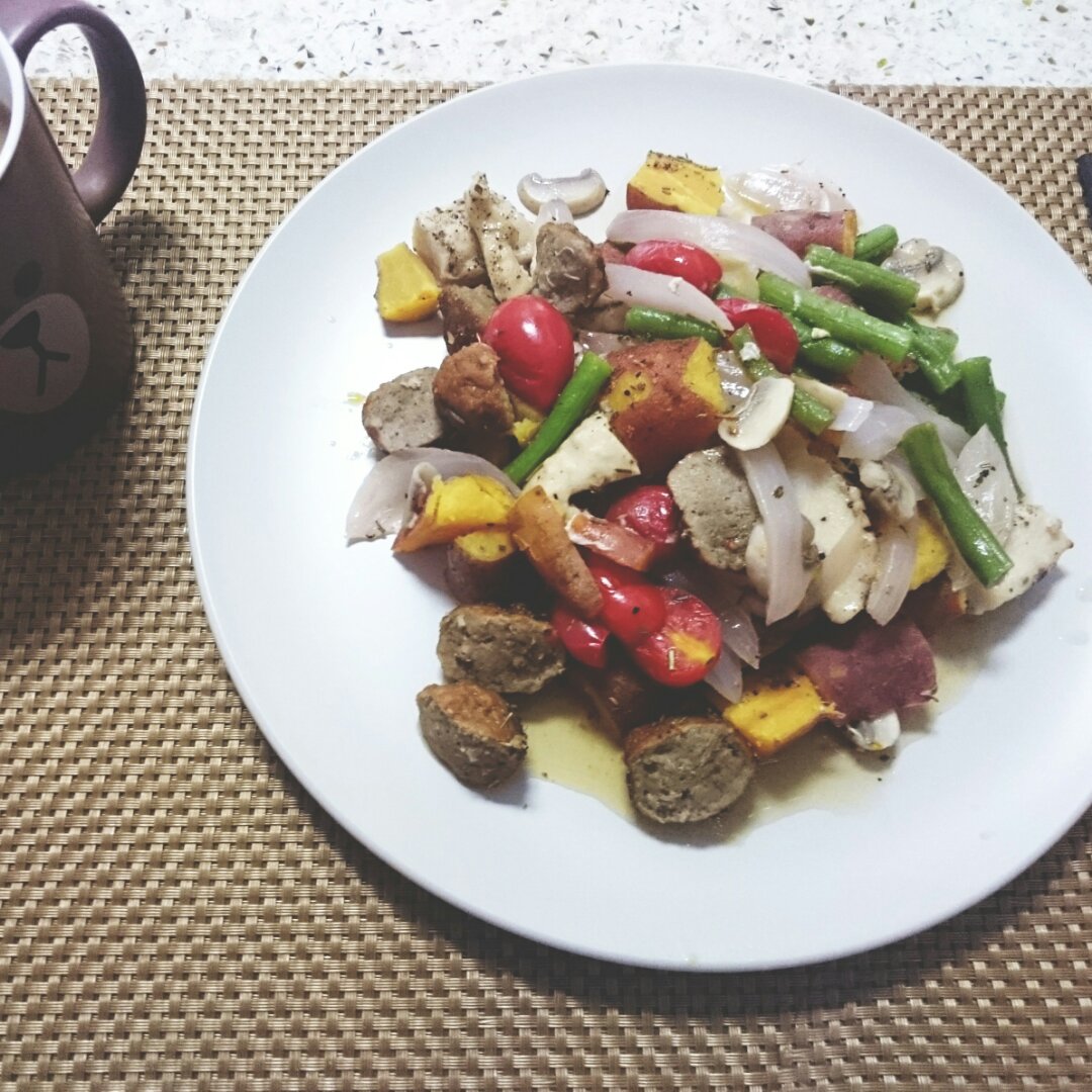 乐葵料理盒混合蔬菜烤鸡胸肉