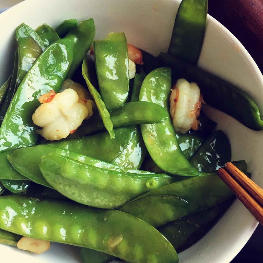 核桃荷兰豆炒虾仁