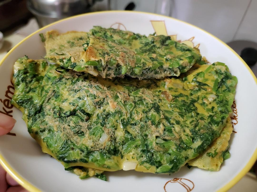 茼蒿鸡蛋饼