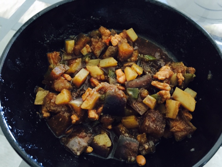 茄子肉丁打卤面