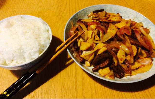 洋葱遇到杏鲍菇