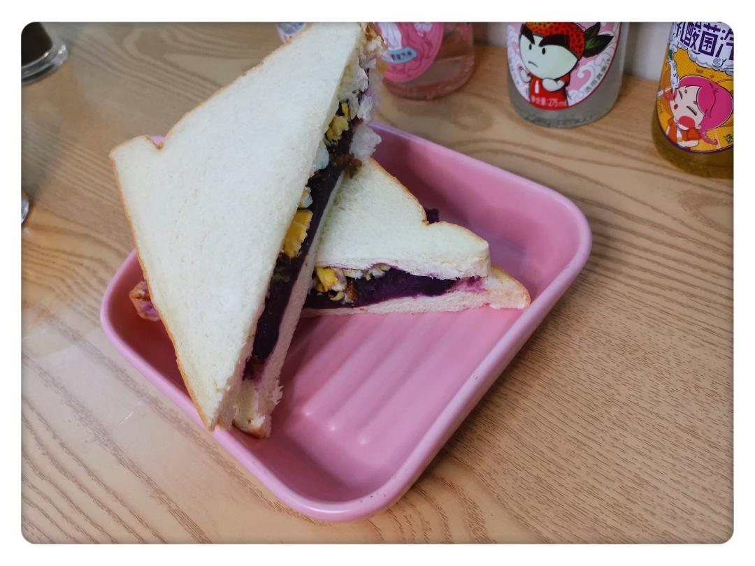 简单低脂的紫薯三明治🥪的做法 步骤5