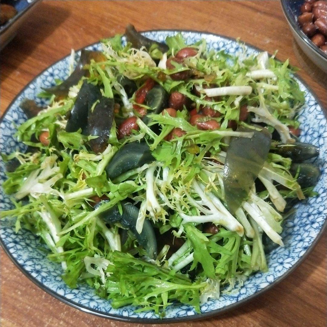 凉拌苦菊花生米