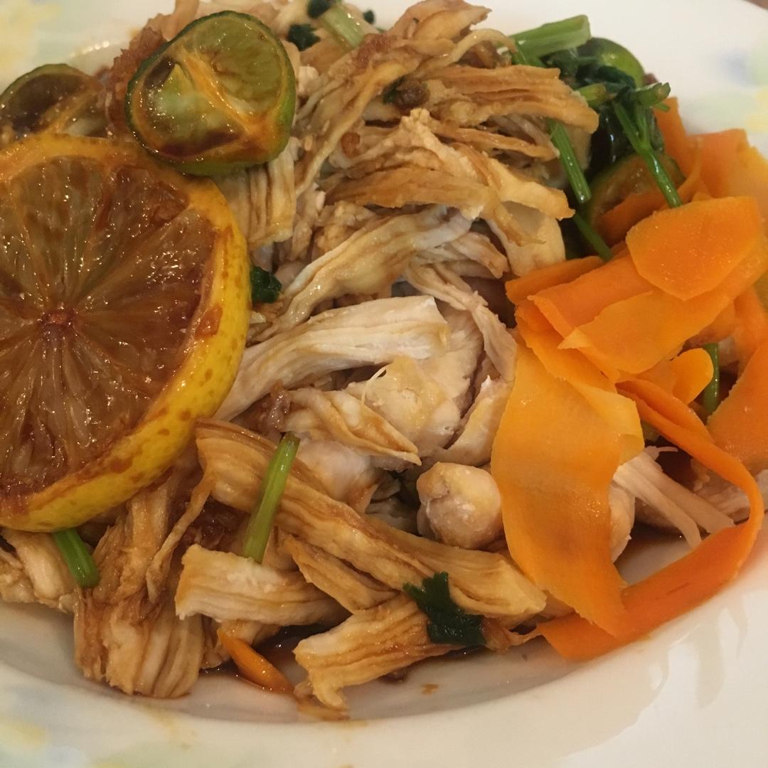 柠檬手撕鸡（鸡胸肉版）