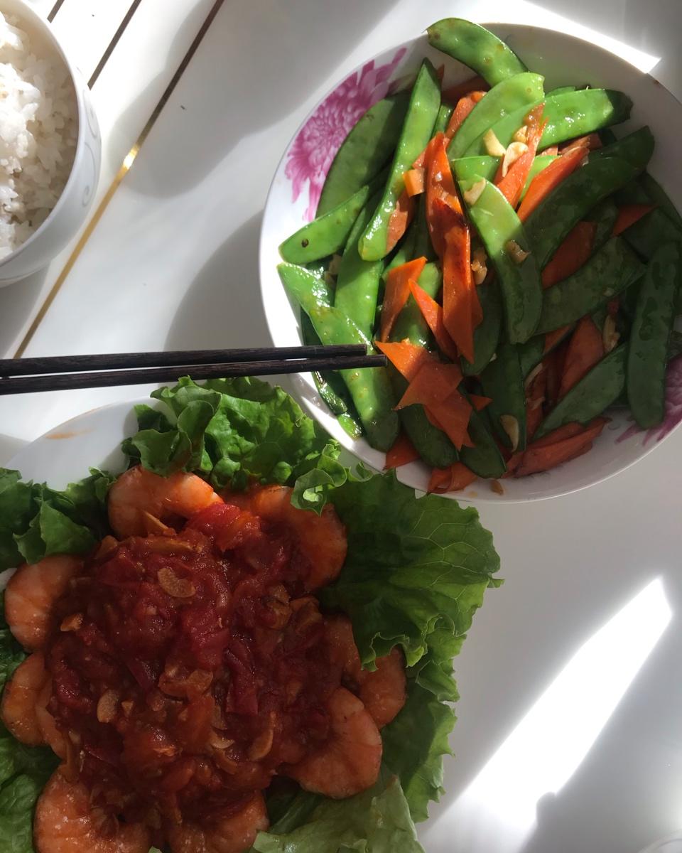番茄油焖虾（超下饭）