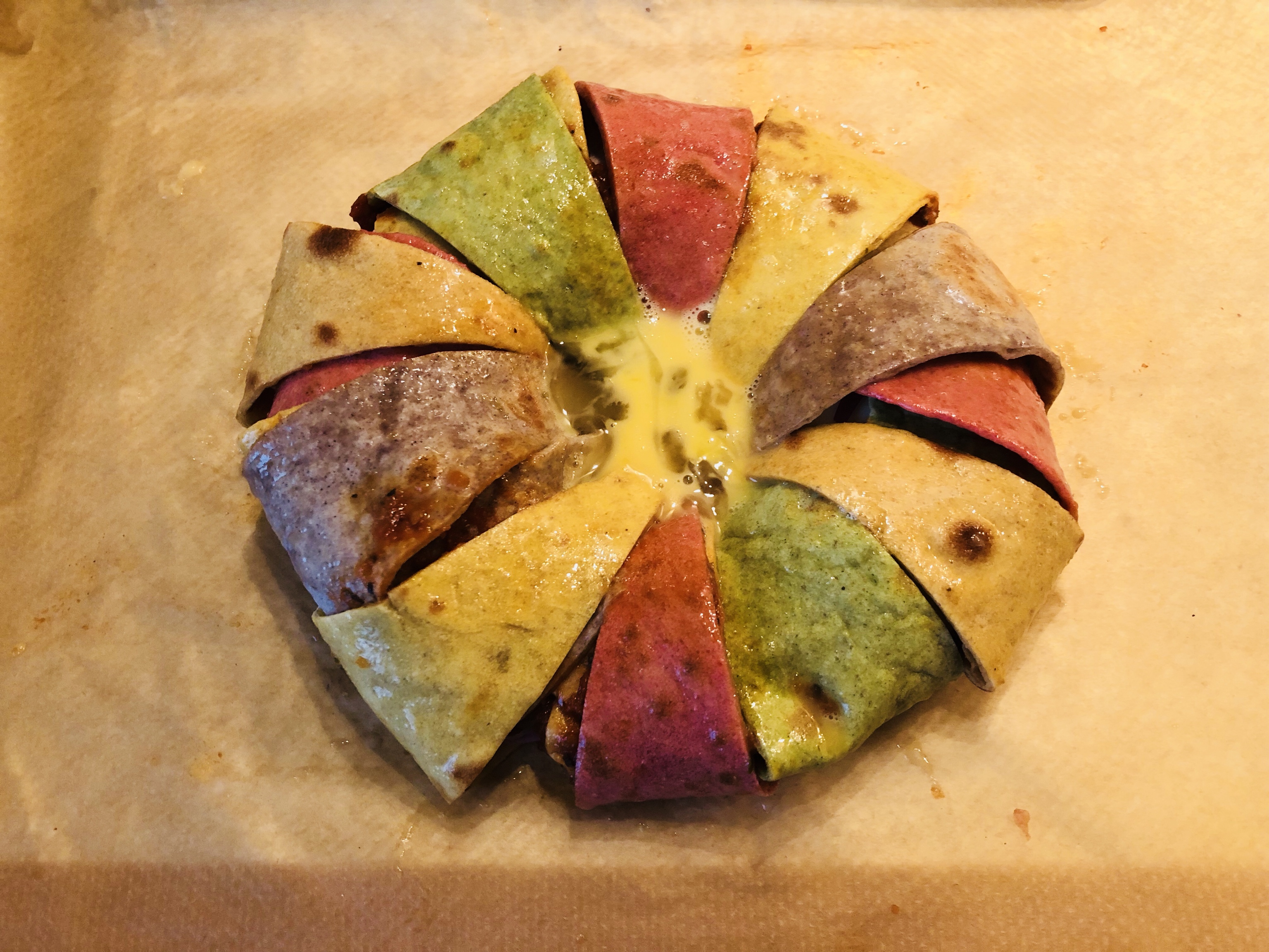 🏵花环卷卷披萨—墨西哥卷饼皮版『玩转Tortilla』的做法 步骤10