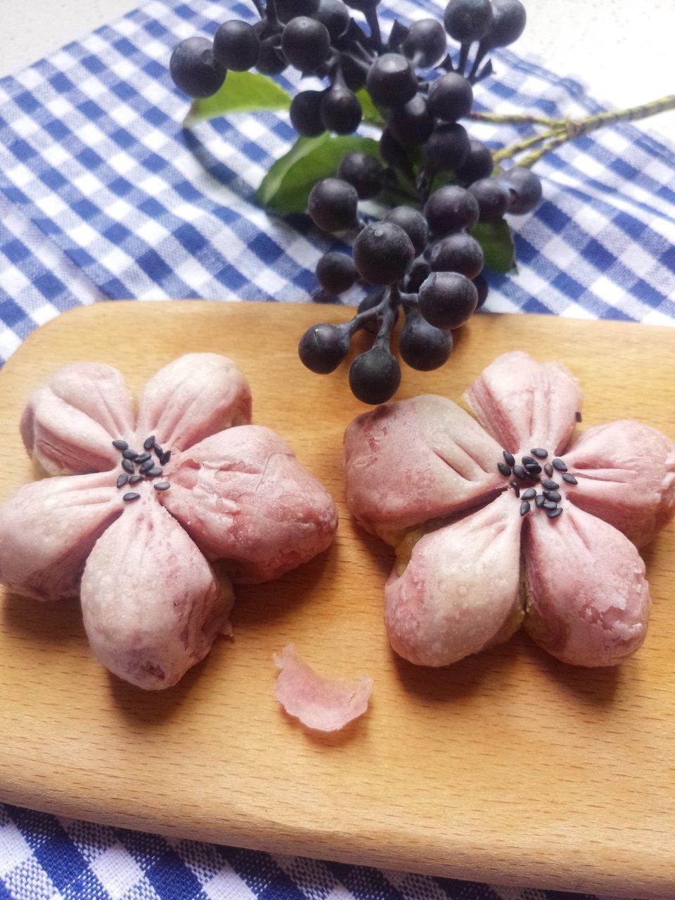 绿豆沙馅桃花酥