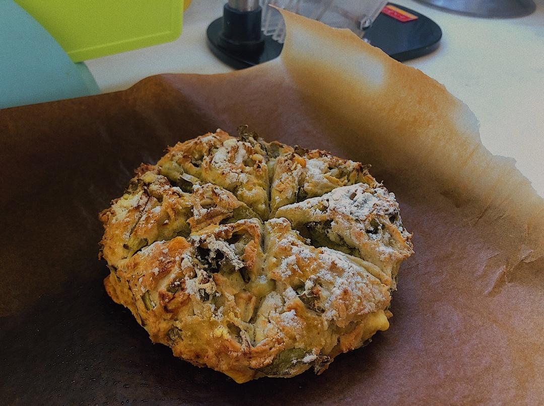 菠菜南瓜奶酪丹波面包丨健康·烘焙