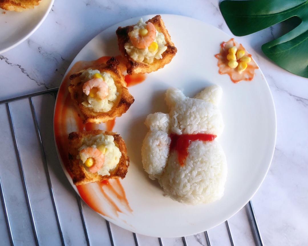 儿童趣味饭团便当（招财猫&🥔土豆泥）的做法
