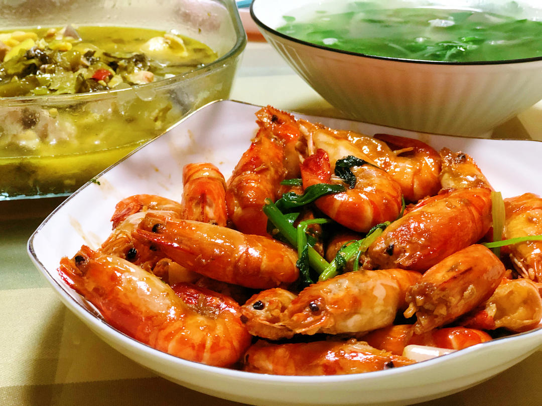 芥末蒜蓉罗氏虾（简易版）