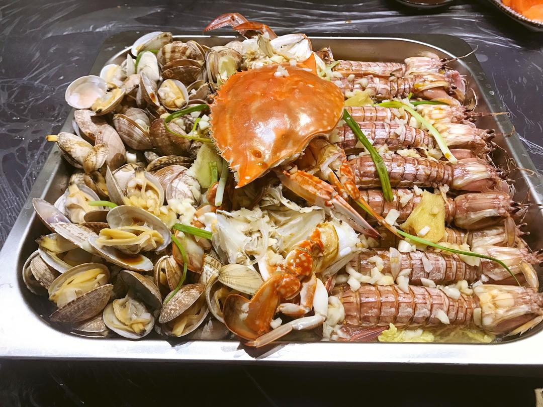 蒸箱版 蒸海鲜 快手版10分钟搞定一道海鲜大餐