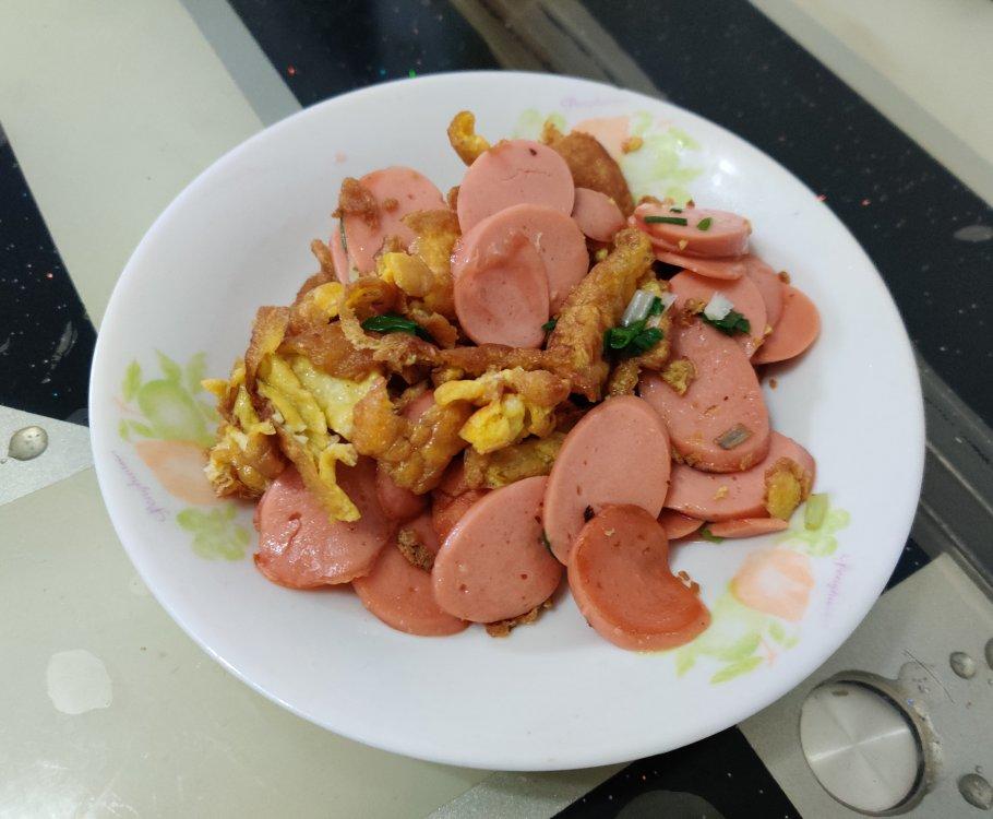 火腿肠炒鸡蛋