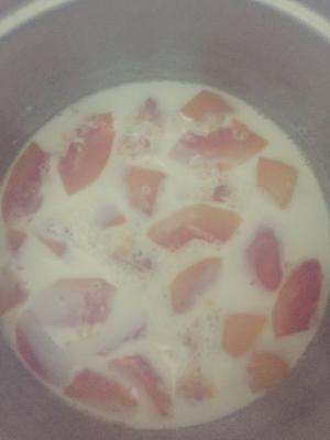 牛奶炖木瓜西米的做法 步骤3