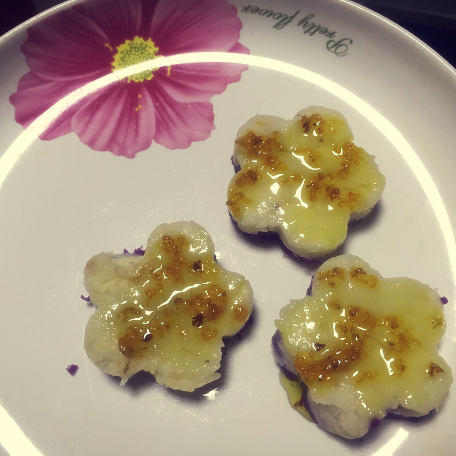 桂花山药紫薯糕