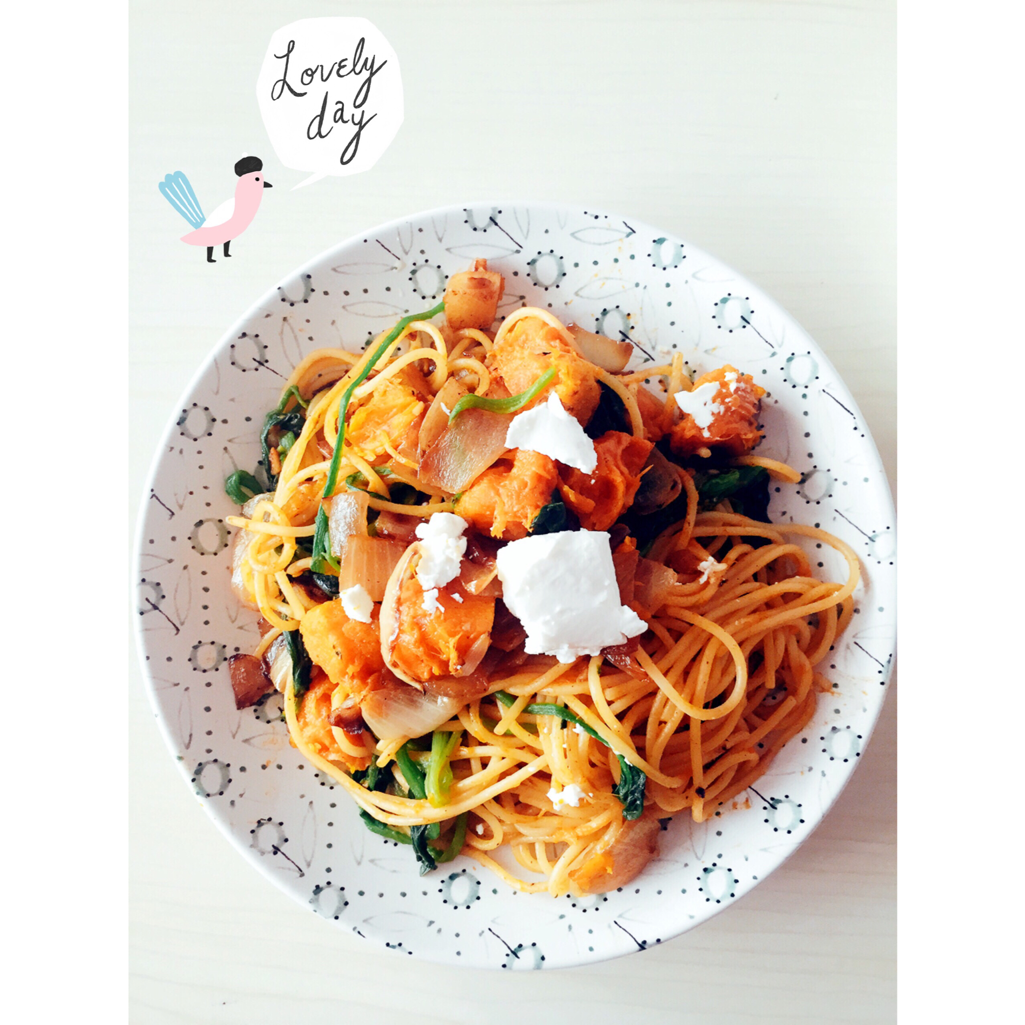 Pumpkin Spinach Pasta 菠菜南瓜意面