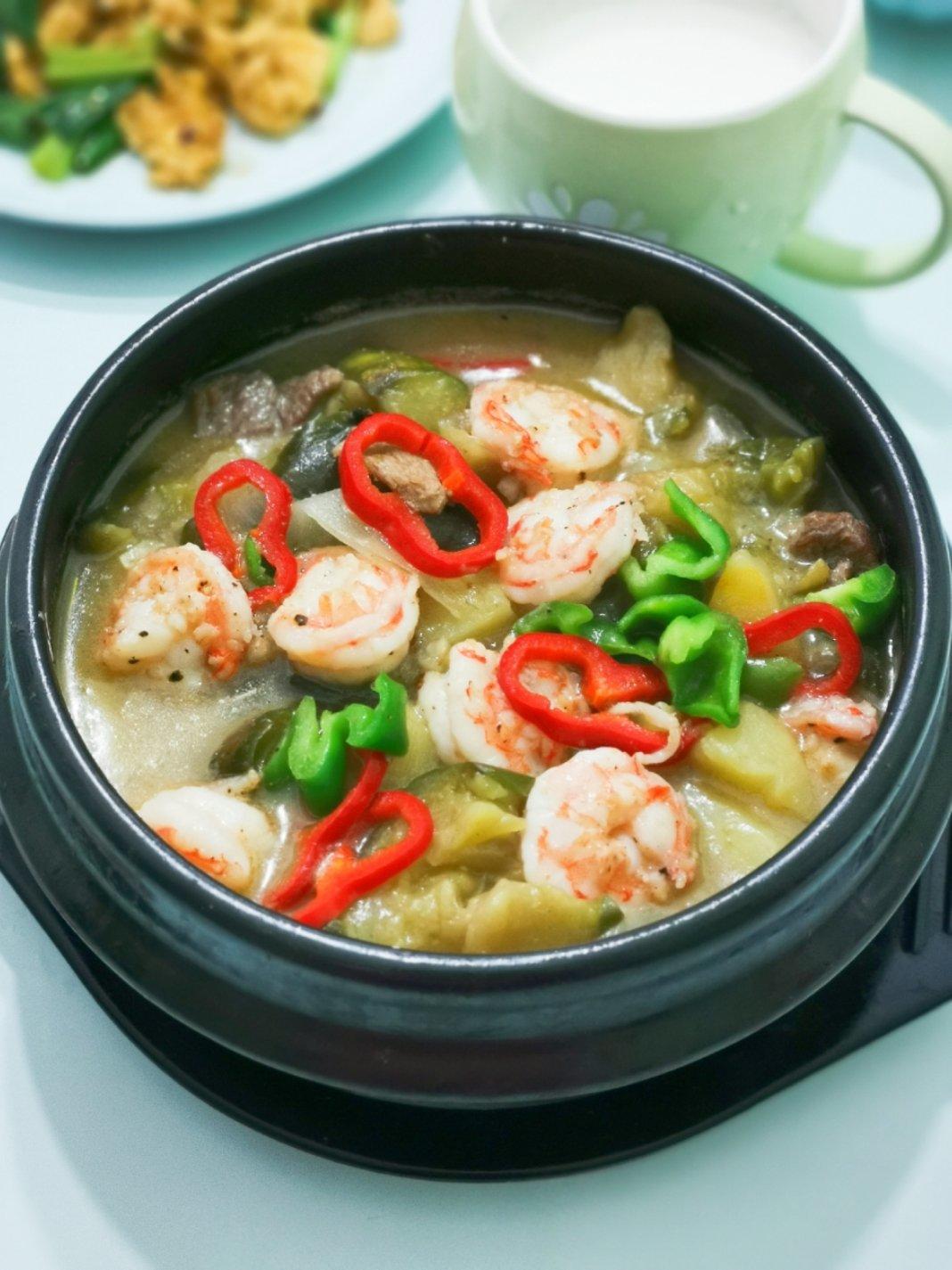 虾仁茄子煲